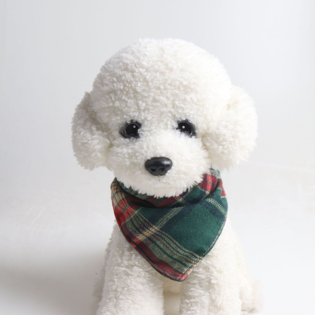 Christmas Plaid Double Side Triangle Towel Saliva Cotton Pet Bib