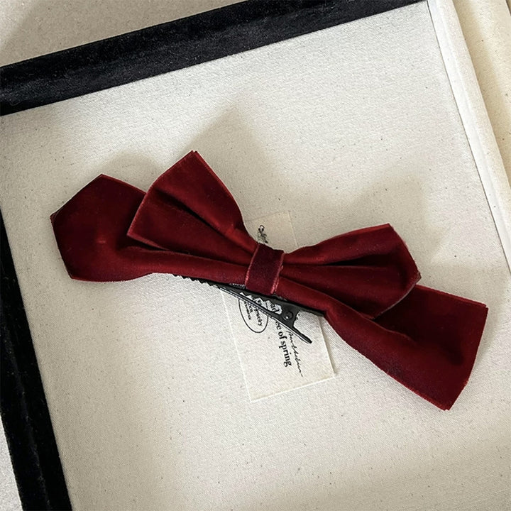 Red Velvet Bow Duckbill Clip Bangs Hair Clip Hair Accessories Wholesale