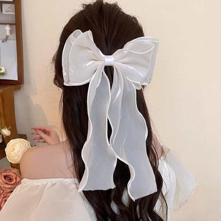 Mesh Bow Streamer Spring Clip Hair Clip Hair Accessories Wholesale