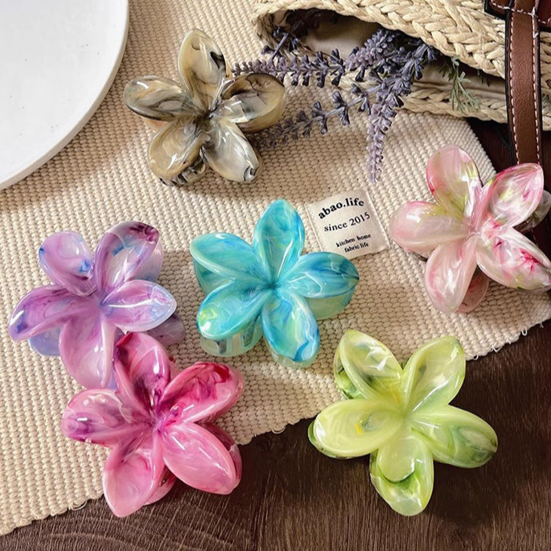 Smudge Resin Flower Updo Grab Clip Hair Claw Hair Accessories Wholesale