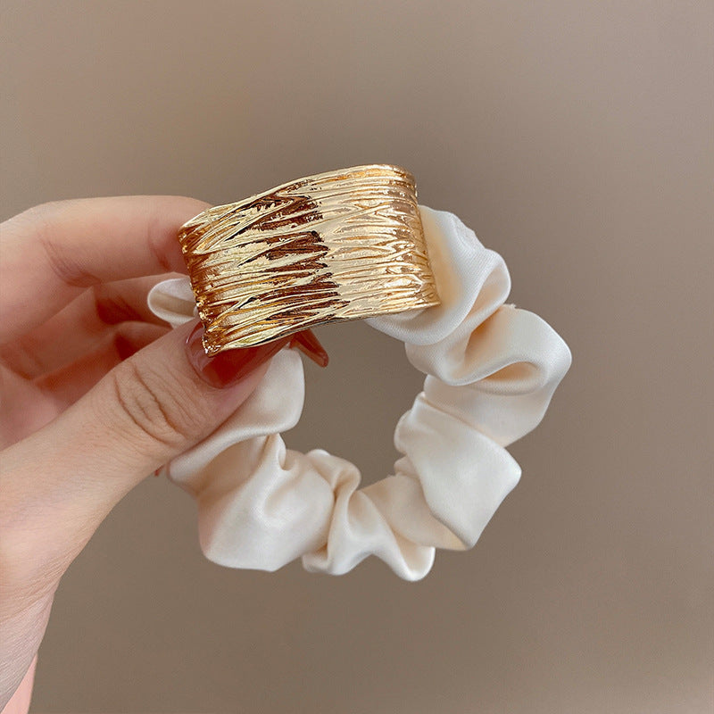Simple Curve Alloy Fabric Hair Scrunchies New Hair Accessories Wholesale