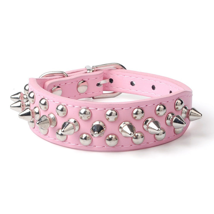 Bullet Rivet Large Dog Adjustable Thick PU Leather Pet Collar