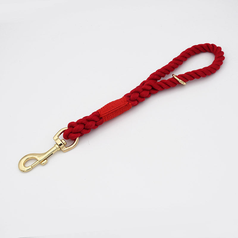 Woven Cotton Rope Close-fitting Short Anti-Pull Leash Collar Set