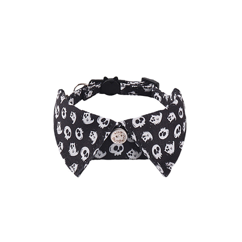 Halloween Christmas Holiday Fake Collar Belt Buckle Pet Cat Collar