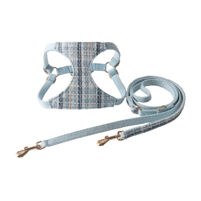 Breathable Mesh Fabric Pet Dog No Choking Harness Leash Set