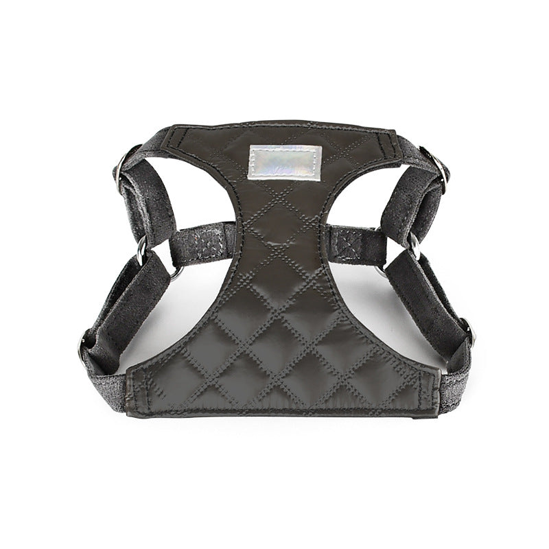 Light Comfort Dazzle Fabric Anti-Choke Pet Harness Leash Set