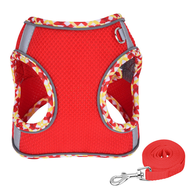 Breathable Mesh Series Reflective Vest Pet Dog Harness Leash Set
