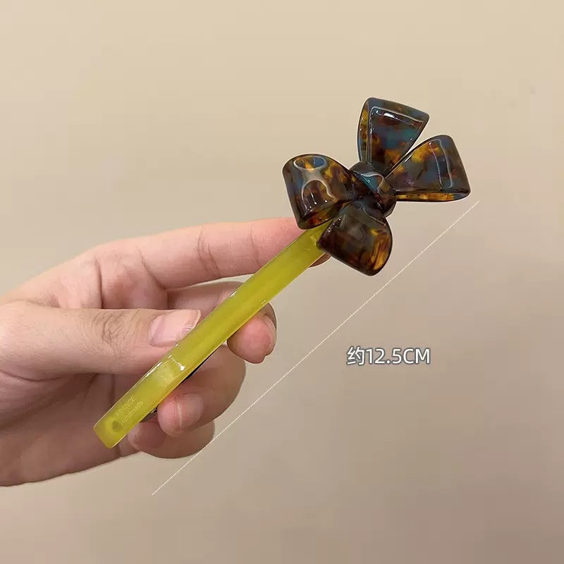 Tie-dye Pattern Acetate Bow Spring Clip Hair Clip Hair Accessories Wholesale
