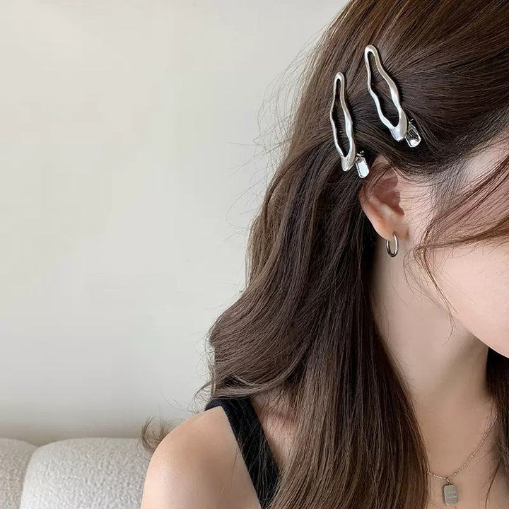 Wave Silver Alloy Bangs Duckbill Clip Hair Clip Hair Accessories Wholesale