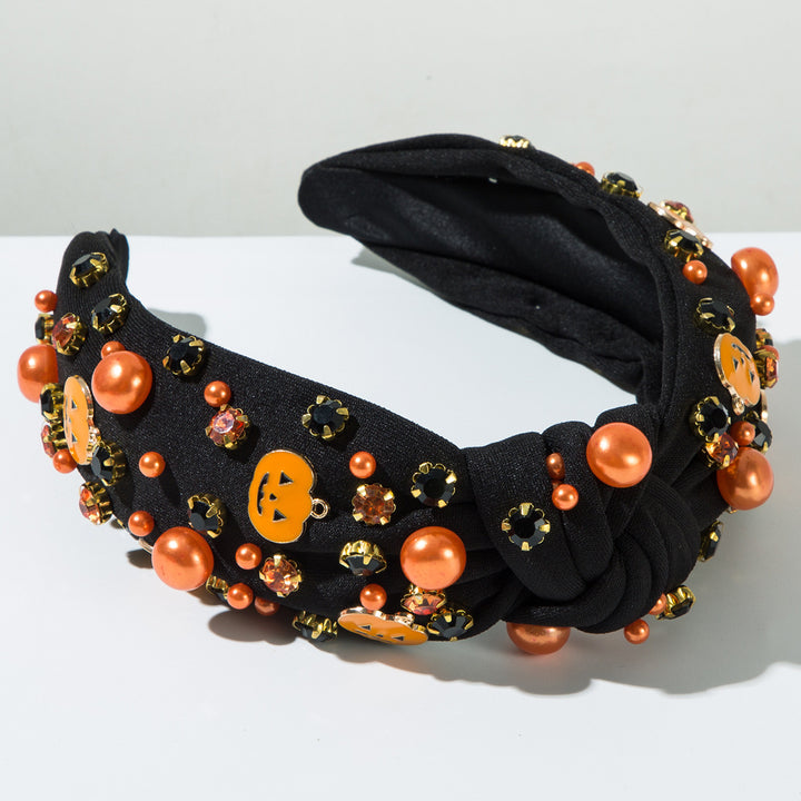 Ghost Pumpkin Pearl Halloween Fabric Headband Hair Accessories Wholesale