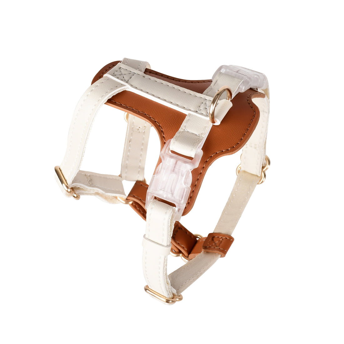 Soft Leather Comfortable No Choking Step-in Pet Harness Leash Set