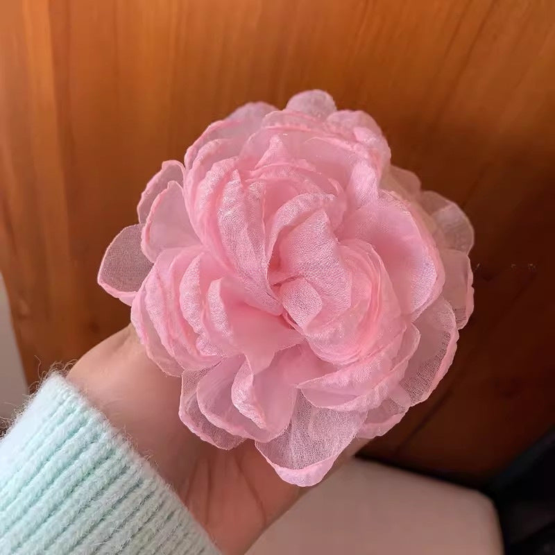 Mesh Simulation Rose Flower Grab Clip Hair Claw Hair Accessories Wholesale