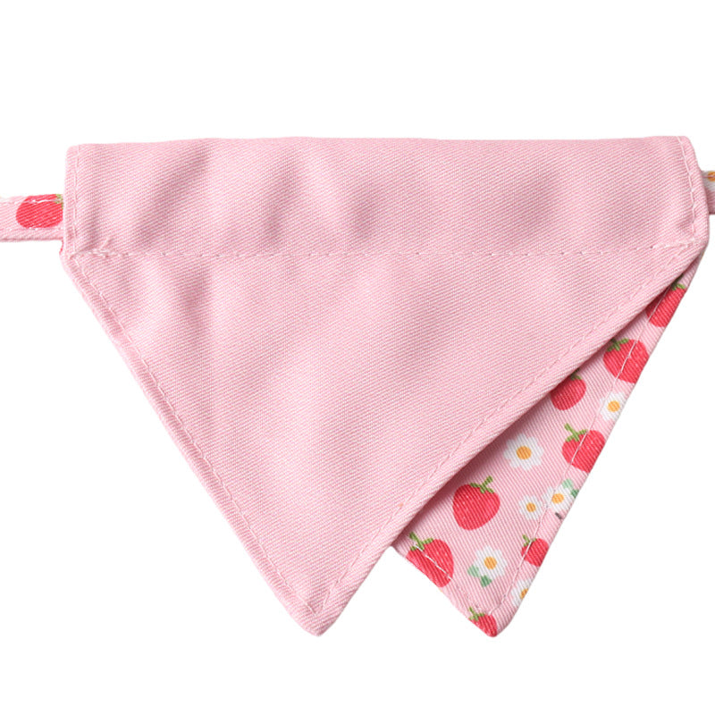 Fruits Pendant Double Side Triangle Towel Saliva Pet Bib Collar