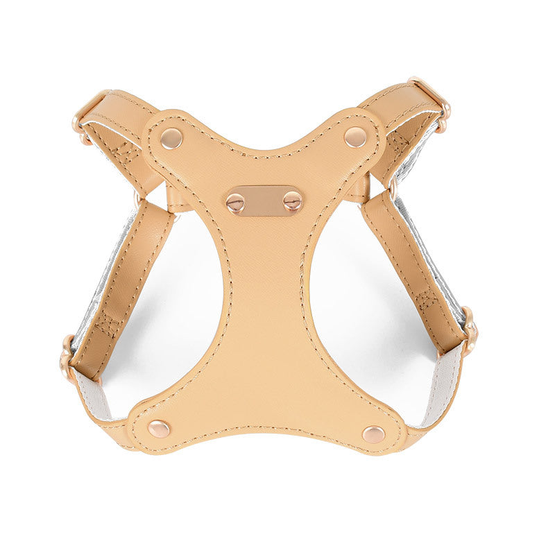 Waterproof Soft Leather Comfortable Fit Pet Cat Harness Leash Set