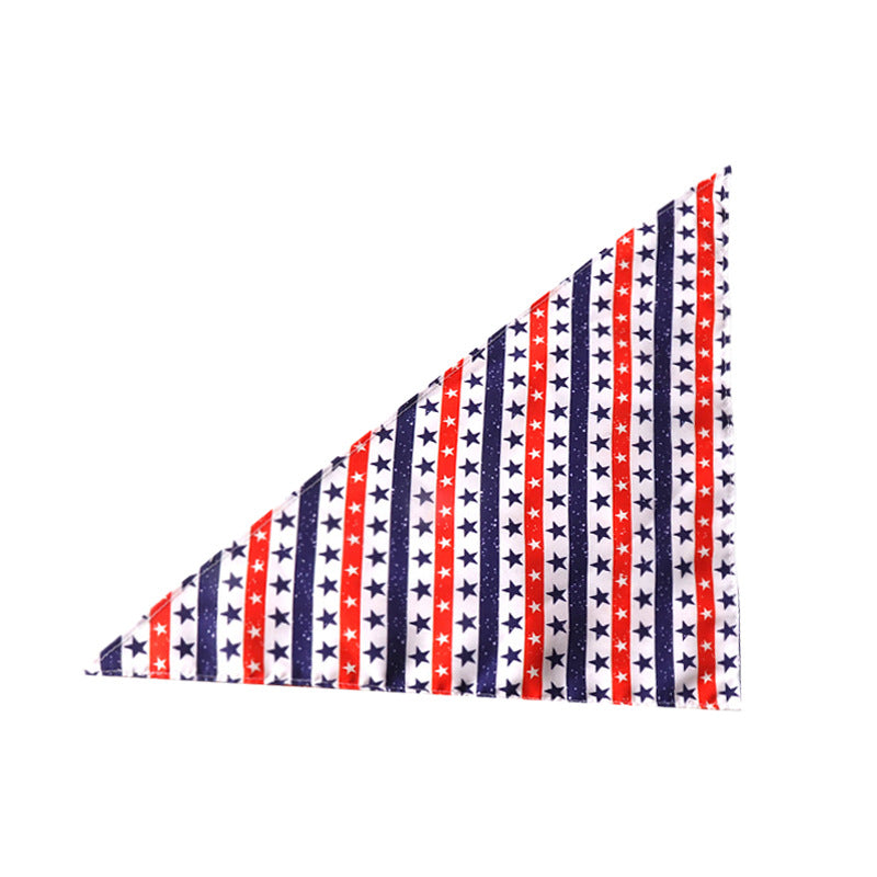 Blue Red Flag Double Side Triangle Towel Saliva Pet Bib Scarf