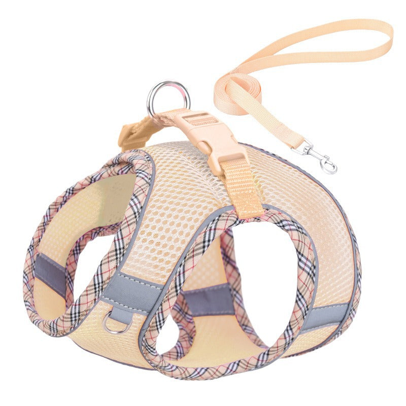 Breathable Mesh Reflective Adjustable Pet Dog Harness Leash Set