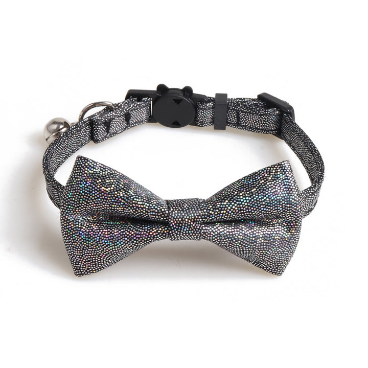 Colorful Shining Laser Magic Bronzing Bow Pet Dog Cat Collar
