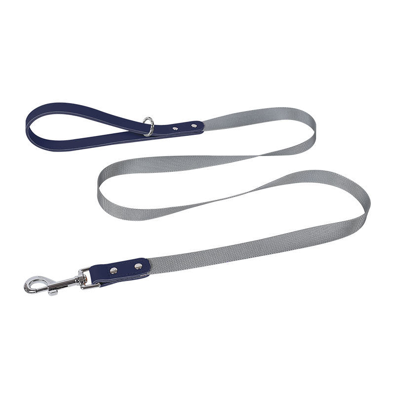Comfortable Fit Nylon Leather No Choking Pet Harness Leash Set