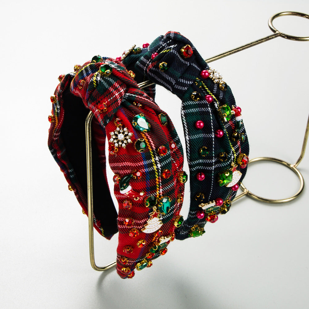 Fabric Knotted Christmas Headband Holiday Party Hair  Accessories Wholesale