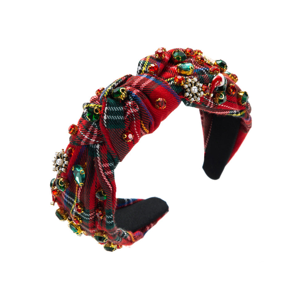 Fabric Knotted Christmas Headband Holiday Party Hair  Accessories Wholesale