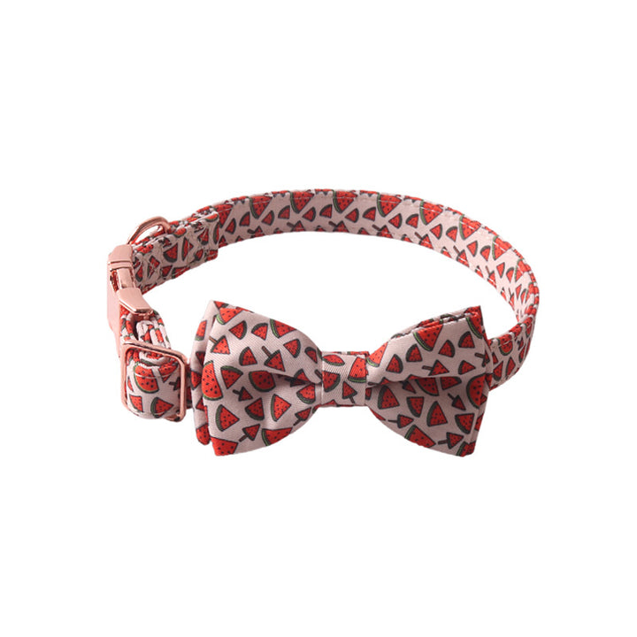 Summer Fruits Series Sunflower Bow Gold Buckle Pet Dog Cat Collar