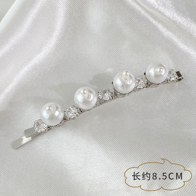 Fashion Rhinestone Pearl Alloy Bangs Hair Clip Hair Accessories Wholesale