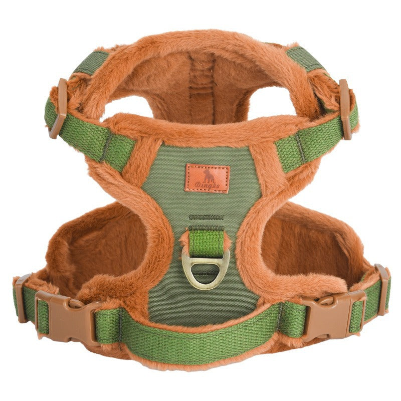 Breathable Thick Velvet Warm Vest Adjustable Pet Dog Harness