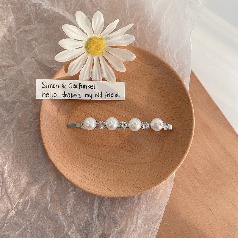 Fashion Rhinestone Pearl Alloy Bangs Hair Clip Hair Accessories Wholesale
