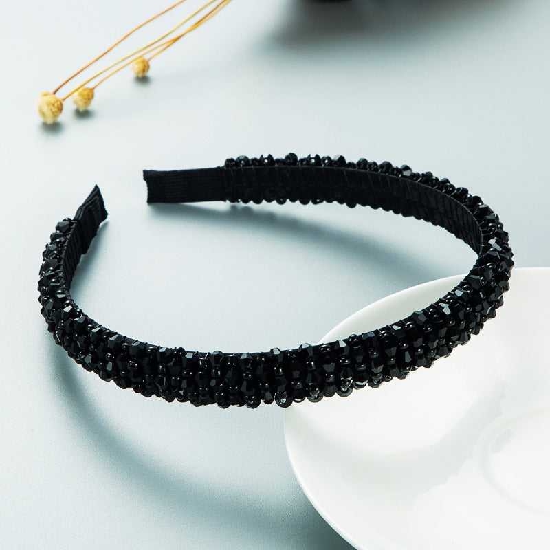 Shiny Full Crystal Handmade Beaded Thin Headband Hair Accessories Wholesale