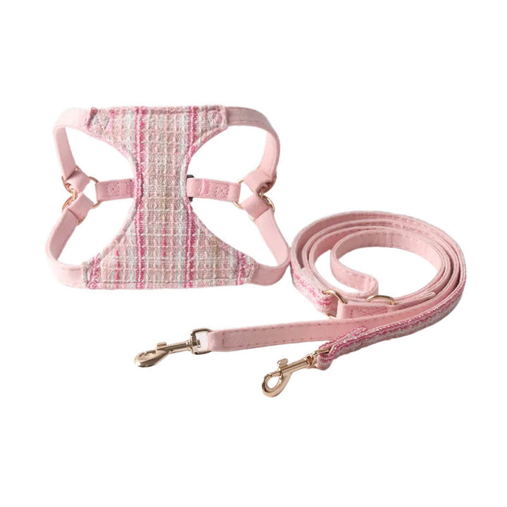 Breathable Mesh Fabric Pet Dog No Choking Harness Leash Set