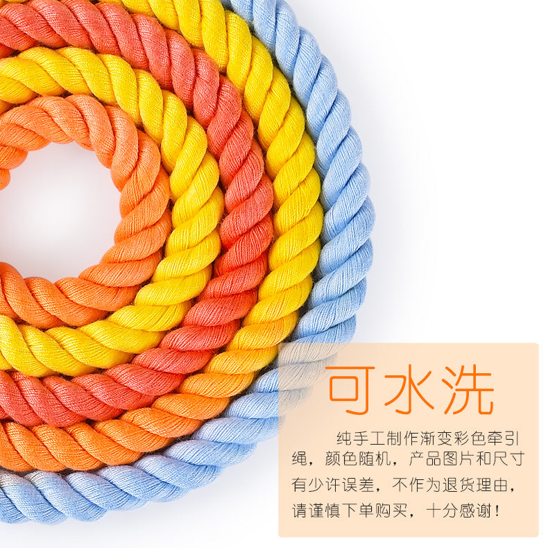 Hand-woven Cotton Nautical Knot Collar Dog Anti-Pull Leash Set