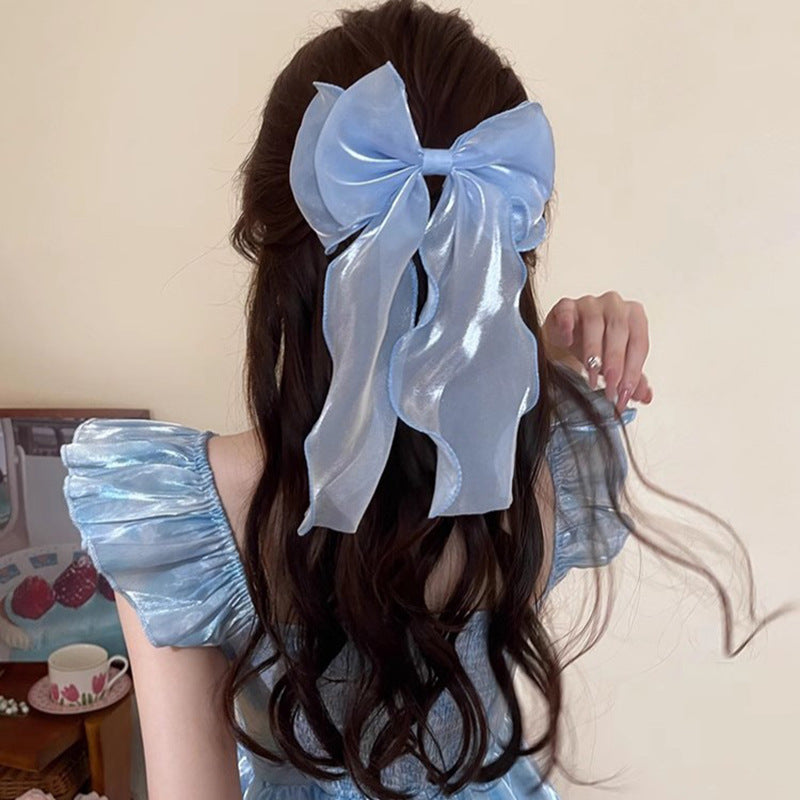 Mesh Bow Streamer Spring Clip Hair Clip Hair Accessories Wholesale