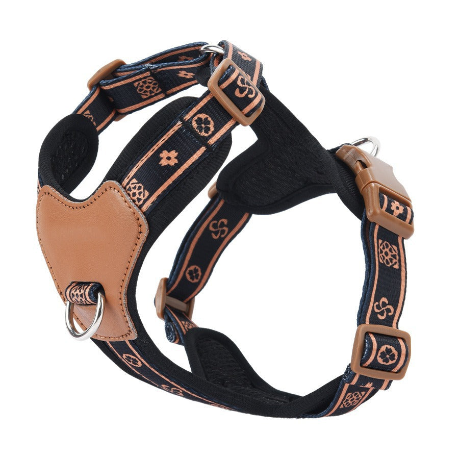 Breathable Fabric Leather Shock Absorption Vest Pet Dog Harness