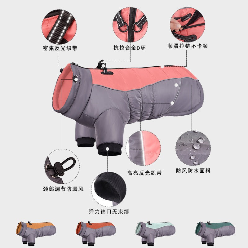 Warm Waterproof Reflective Cotton Jacket Pet Clothing Apparel