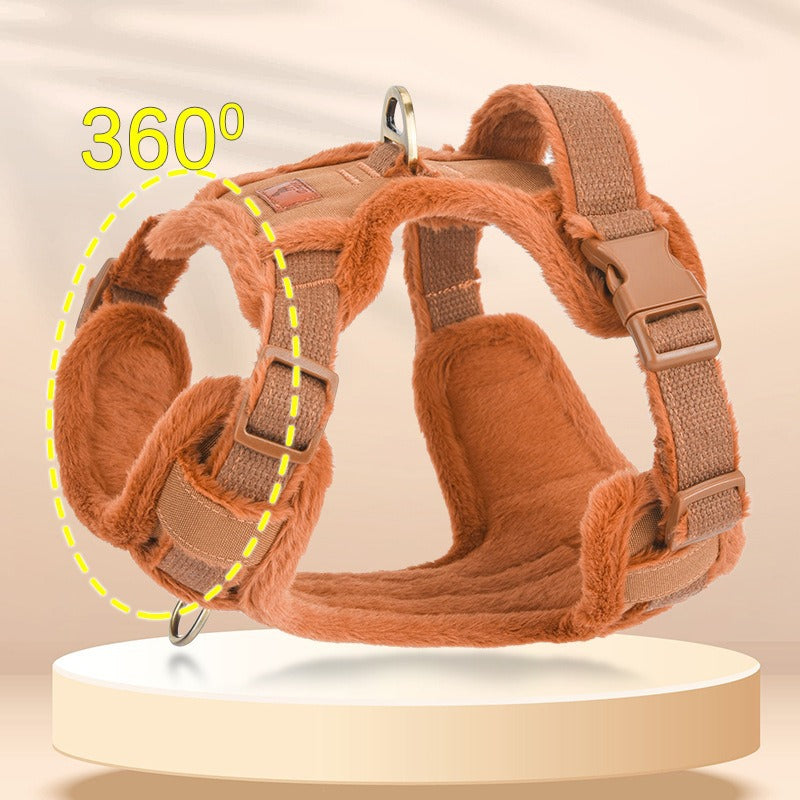 Breathable Thick Velvet Warm Vest Adjustable Pet Dog Harness