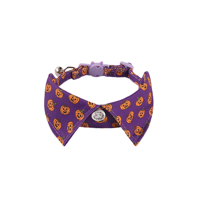 Halloween Christmas Holiday Fake Collar Belt Buckle Pet Cat Collar