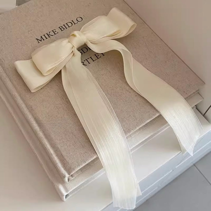 Sweet Mesh Fabric Large Bow Spring Hair Clip Hair Accessories Wholesale