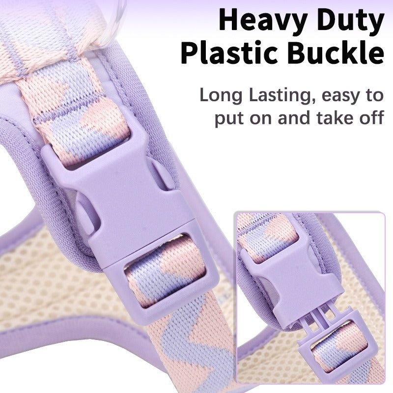 Breathable Mesh Leather Shock Absorption Vest Pet Dog Harness