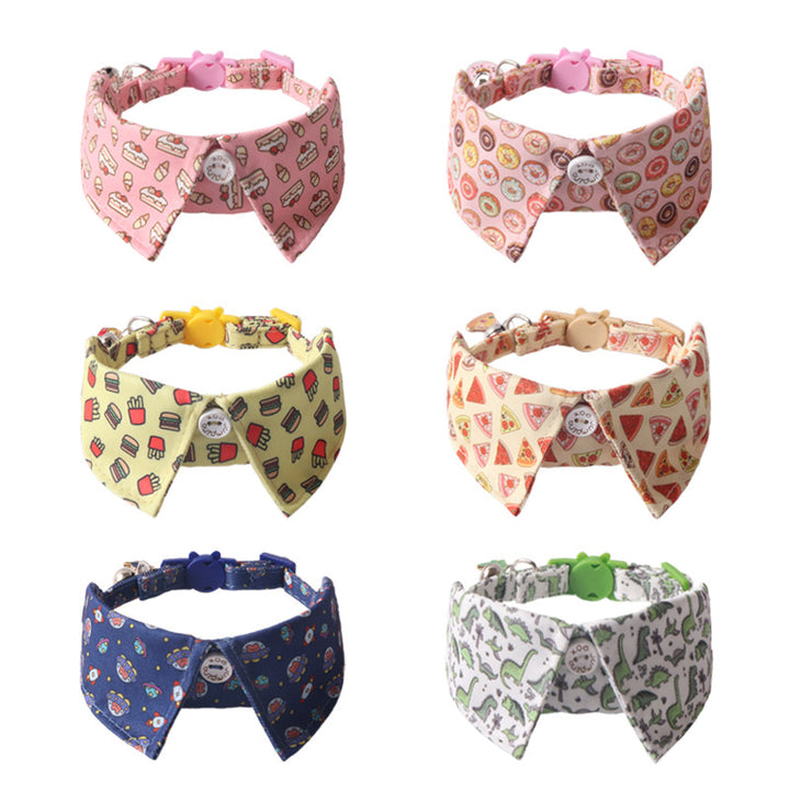Dinosaur Cake Printed Fake Collar Belt Buckle Pet Cat Collar