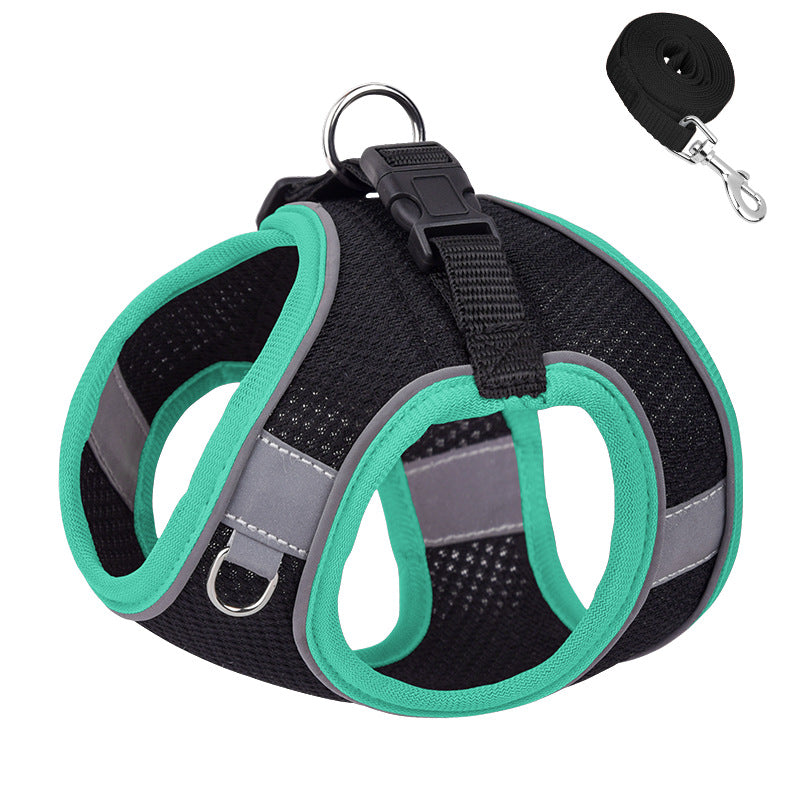 Breathable Mesh Series Reflective Vest Pet Dog Harness Leash Set