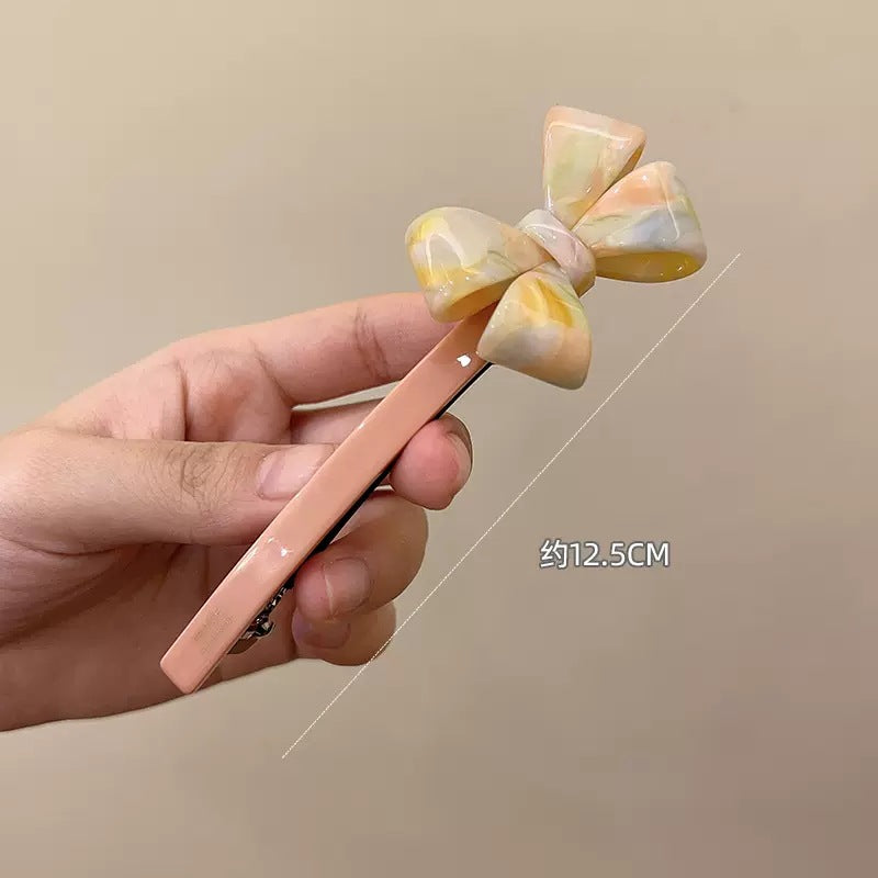Tie-dye Pattern Acetate Bow Spring Clip Hair Clip Hair Accessories Wholesale