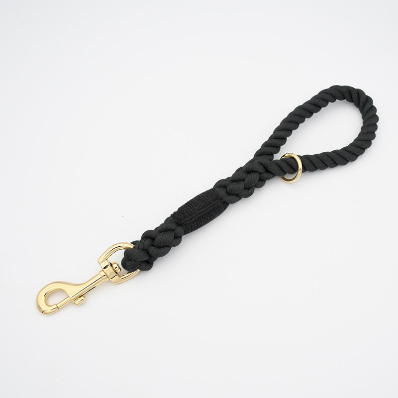 Woven Cotton Rope Close-fitting Short Anti-Pull Leash Collar Set