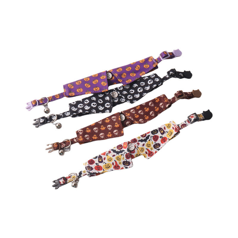 Halloween Christmas Holiday Fake Collar Belt Buckle Pet Cat Collar
