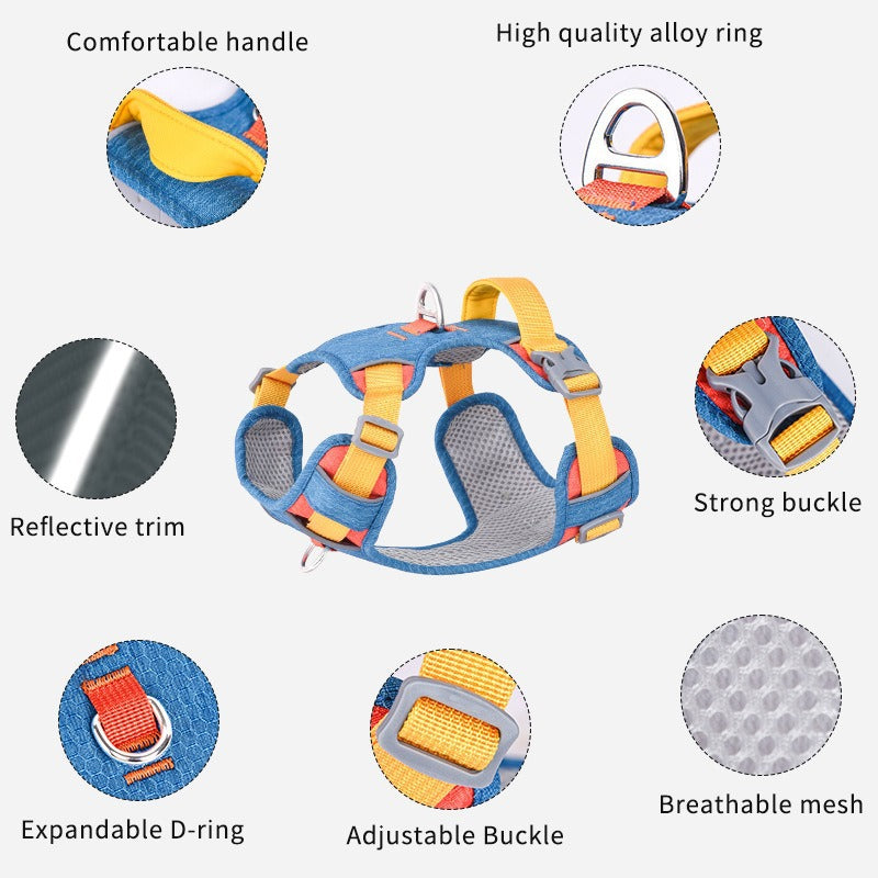 Breathable Two Color Reflective Vest Adjustable Pet Dog Harness