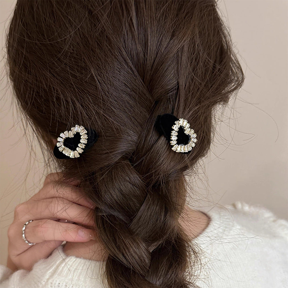 Delicate Zircon Flocked Square Oval Bangs Hair Clip Hair Accessories Wholesale
