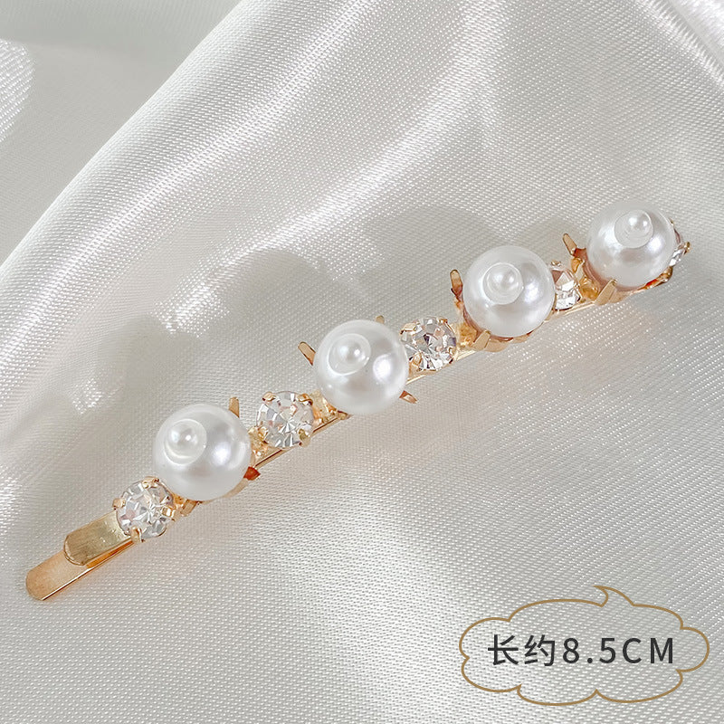 Fashion Rhinestone Pearl Alloy Bangs Hair Clip Hair Accessories Wholesale