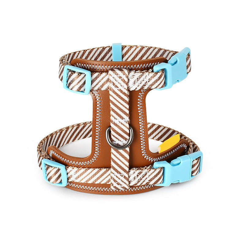 Twill Webbing Leather Comfortable No Choking Step-in Harness Leash