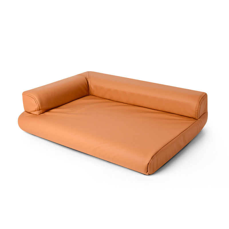 Lint-free Soft Waterproof ECO PU Leather Pet Sofa Luxury Dog Bed