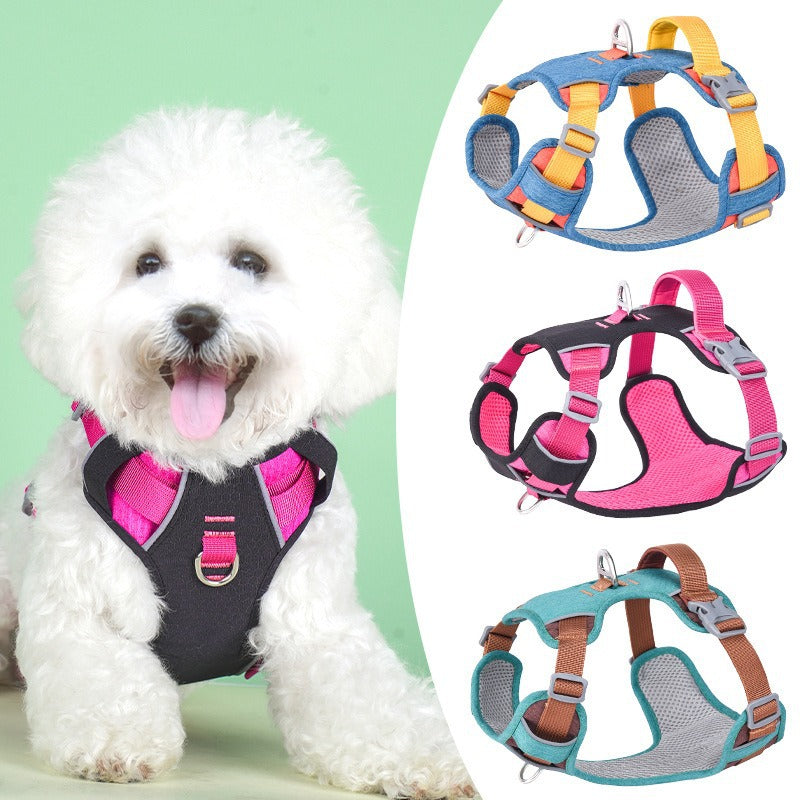 Breathable Two Color Reflective Vest Adjustable Pet Dog Harness