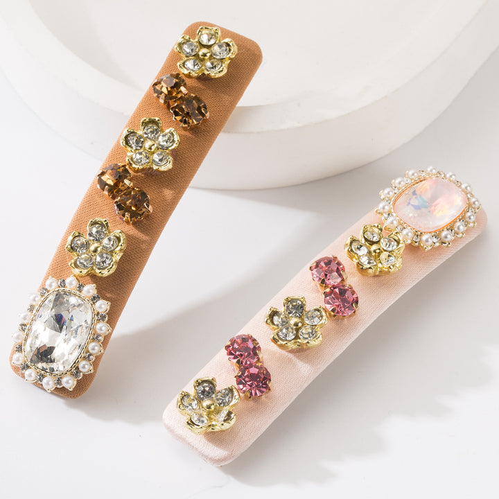 Rhinestone Glass Diamond Flower Bangs Hair Clip Hair Accessories Wholesale